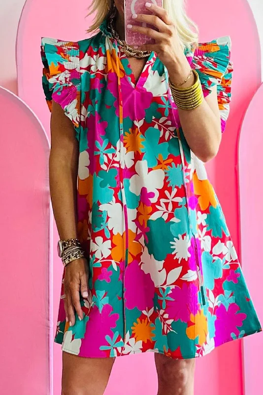 Midi dresses with sheer panels for a touch of allureFloral Flutter Sleeve Mini Dress Midi dresses with sheer panels for a touch of allureFloral Flutter Sleeve Mini Dress