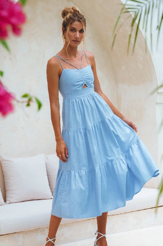 Midi dresses with bow accents for a sweet and charming lookRafaela Strappy Linen Midi Dress Midi dresses with bow accents for a sweet and charming lookRafaela Strappy Linen Midi Dress