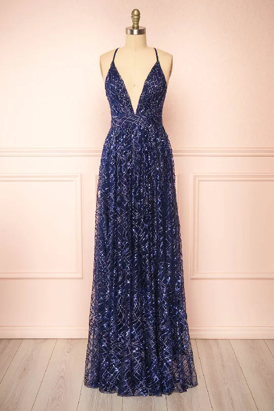 Midi dresses with ruffled sleeves for a more feminine and voluminous lookTyffen Navy | Navy Sequin Maxi Dress Midi dresses with ruffled sleeves for a more feminine and voluminous lookTyffen Navy | Navy Sequin Maxi Dress