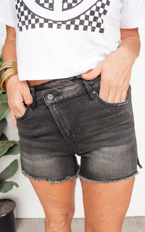 Plus Size Women's Drawstring Linen - Blend Shorts in Beige for a Relaxing VacationBlack High Rise Cross Over Denim Shorts | MICA - Final Sale Plus Size Women's Drawstring Linen - Blend Shorts in Beige for a Relaxing VacationBlack High Rise Cross Over Denim Shorts | MICA - Final Sale