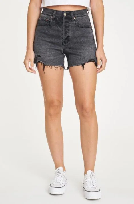 Plus Size Women's Denim Shorts with a Button - Fly in Dark Indigo for a Durable and Timeless StyleBottom Line High Rise Vintage Short in Ashes Plus Size Women's Denim Shorts with a Button - Fly in Dark Indigo for a Durable and Timeless StyleBottom Line High Rise Vintage Short in Ashes