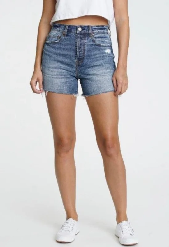 Plus Size Women's Denim Shorts with Embroidered Flowers in Light Blue for a Feminine TouchBOTTOM LINE SHORT BY DAZE Plus Size Women's Denim Shorts with Embroidered Flowers in Light Blue for a Feminine TouchBOTTOM LINE SHORT BY DAZE