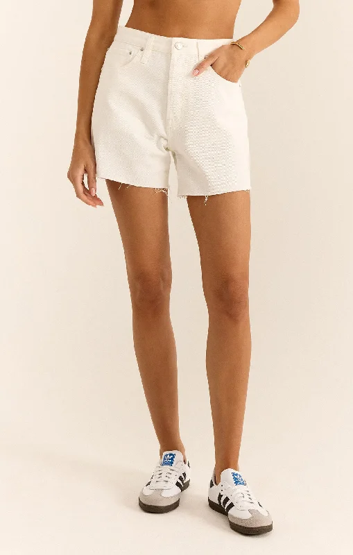 Women's Printed Geometric Patterned Shorts in Bright Colors for a Statement LookEveryday Hi-Rise Denim Short Women's Printed Geometric Patterned Shorts in Bright Colors for a Statement LookEveryday Hi-Rise Denim Short