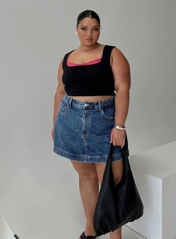 Plus Size Women's Cargo Shorts in Olive Green with Multiple Pockets for Outdoor AdventuresGazelle Denim Skort Mid Wash Curve Plus Size Women's Cargo Shorts in Olive Green with Multiple Pockets for Outdoor AdventuresGazelle Denim Skort Mid Wash Curve