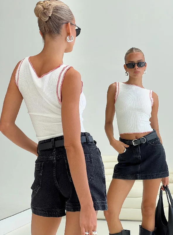 Women's Satin - Finish Shorts in Burgundy for a Luxurious and Stylish Nighttime LookGazelle Denim Skort Washed Black Women's Satin - Finish Shorts in Burgundy for a Luxurious and Stylish Nighttime LookGazelle Denim Skort Washed Black