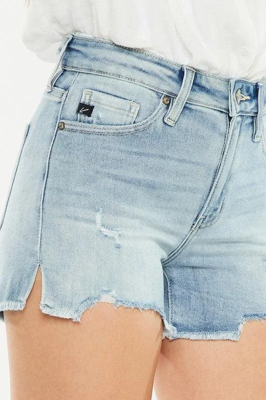 High - Waisted Plus Size Women's Denim Shorts with Distressed Details for a Trendy LookJUSTICE HIGH RISE DENIM SHORTS JEANS S-XL High - Waisted Plus Size Women's Denim Shorts with Distressed Details for a Trendy LookJUSTICE HIGH RISE DENIM SHORTS JEANS S-XL