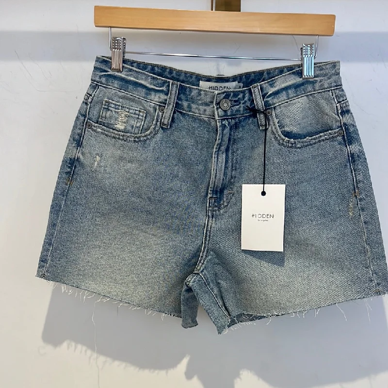 Plus Size Women's Denim Shorts with a Button - Fly in Dark Indigo for a Durable and Timeless StyleRiley High Rise Boyfriend Short by Hidden Plus Size Women's Denim Shorts with a Button - Fly in Dark Indigo for a Durable and Timeless StyleRiley High Rise Boyfriend Short by Hidden