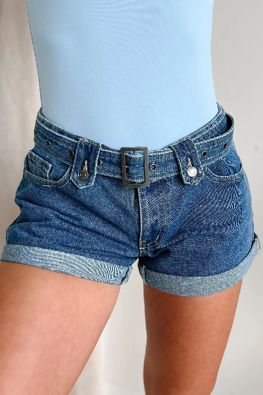 Plus Size Women's Stretch Denim Shorts with Belt Loops in Medium Wash for a Versatile FitValerie Low Rise Cuff Hem Cello Denim Shorts (Medium Denim) Plus Size Women's Stretch Denim Shorts with Belt Loops in Medium Wash for a Versatile FitValerie Low Rise Cuff Hem Cello Denim Shorts (Medium Denim)