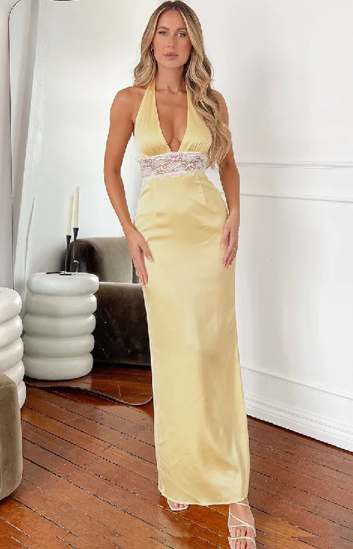 Maxi dresses with balloon sleeves for a vintage - inspired styleArli Yellow Lace Maxi Dress Maxi dresses with balloon sleeves for a vintage - inspired styleArli Yellow Lace Maxi Dress