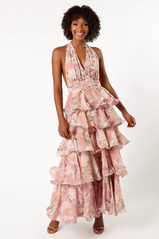 Maxi dresses with a paisley print for a classic and elegant styleBouquet Halterneck Maxi Dress - Pink Maxi dresses with a paisley print for a classic and elegant styleBouquet Halterneck Maxi Dress - Pink