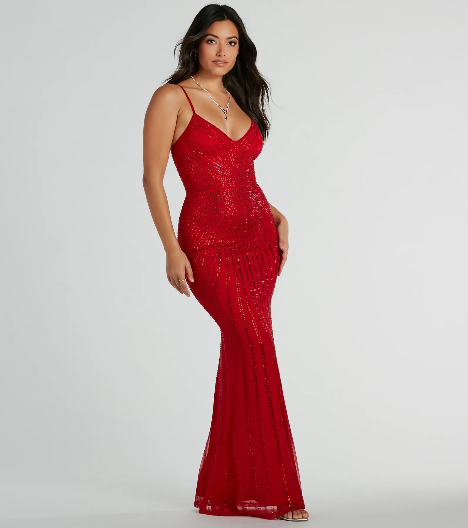 Maxi dresses with fringe trim for a bohemian vibeCameron V-Neck Rhinestone Slim Formal Dress Maxi dresses with fringe trim for a bohemian vibeCameron V-Neck Rhinestone Slim Formal Dress