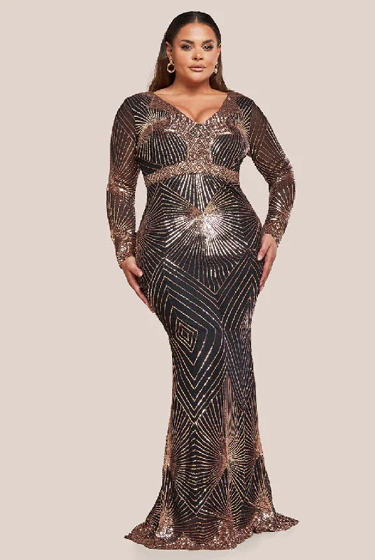 Cotton maxi dresses for a comfortable and everyday - wear optionGoddiva Plus Plus Starburst Sequin Maxi Dress - Rose Gold Cotton maxi dresses for a comfortable and everyday - wear optionGoddiva Plus Plus Starburst Sequin Maxi Dress - Rose Gold