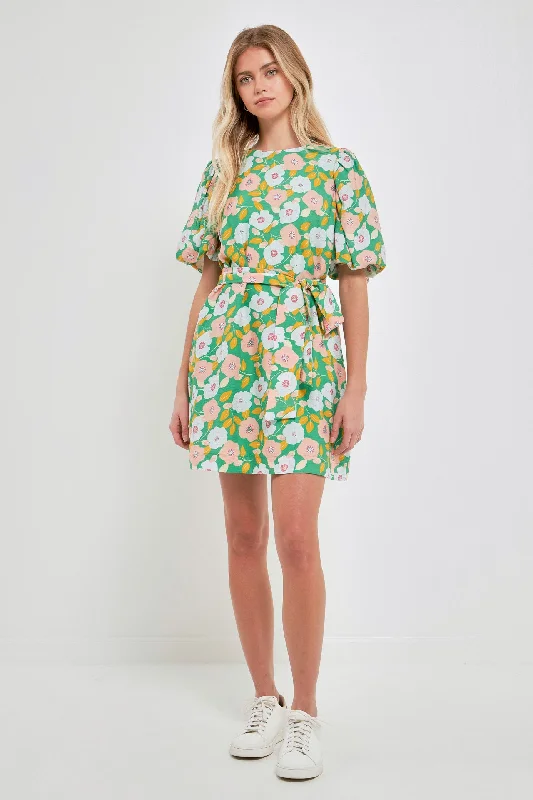 Mini dresses with tiered skirts for added volumeFloral belted Puff Sleeve Mini Shift Dress Mini dresses with tiered skirts for added volumeFloral belted Puff Sleeve Mini Shift Dress