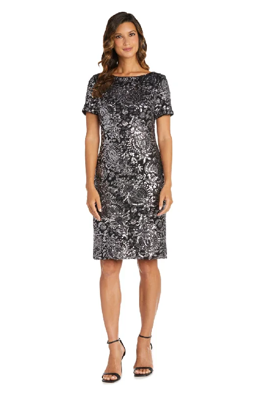 Sequined cocktail dresses with a mermaid silhouetteBlack/Gunmetal 18 R&M Richards 9161 Short Mother Of The Bride Dress Sale Sequined cocktail dresses with a mermaid silhouetteBlack/Gunmetal 18 R&M Richards 9161 Short Mother Of The Bride Dress Sale