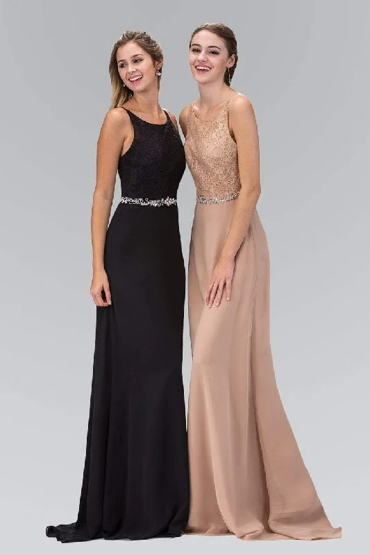Formal dresses with off - the - shoulder sleeves and rhinestone accents for a sophisticated promElizabeth K - GL2163 Lace Embellished Jewel-accented Dress Formal dresses with off - the - shoulder sleeves and rhinestone accents for a sophisticated promElizabeth K - GL2163 Lace Embellished Jewel-accented Dress