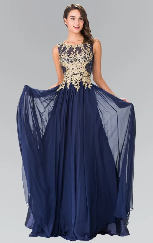 Mermaid - cut formal dresses in satin for a glamorous prom nightElizabeth K - GL2288 Laced Scoop Neck Chiffon A-Line Dress Mermaid - cut formal dresses in satin for a glamorous prom nightElizabeth K - GL2288 Laced Scoop Neck Chiffon A-Line Dress