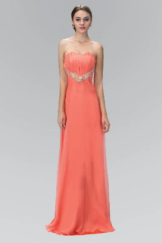 Formal dresses with side - slit pockets and beaded accents for a practical and stylish formal eventElizabeth K - GL1123 Pleated Sweetheart Bead Embellished Dress Formal dresses with side - slit pockets and beaded accents for a practical and stylish formal eventElizabeth K - GL1123 Pleated Sweetheart Bead Embellished Dress