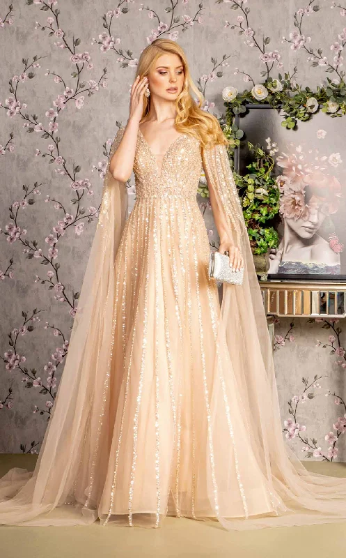 Formal dresses with fringe - trimmed sleeves and wrap - around styles for a bohemian - inspired formal eventGLS by Gloria GL3494CL Dress Formal dresses with fringe - trimmed sleeves and wrap - around styles for a bohemian - inspired formal eventGLS by Gloria GL3494CL Dress