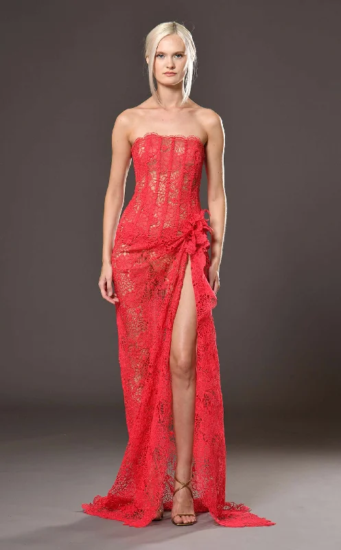 Formal dresses with cold - shoulder ruffled sleeves and floral prints for a romantic and trendy formal styleJean Louis Sabaji 600832 Dress Formal dresses with cold - shoulder ruffled sleeves and floral prints for a romantic and trendy formal styleJean Louis Sabaji 600832 Dress