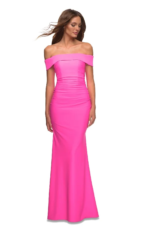 Formal dresses with pleated yokes and button - up fronts for a classic and refined lookLa Femme 30421CL Dress Formal dresses with pleated yokes and button - up fronts for a classic and refined lookLa Femme 30421CL Dress
