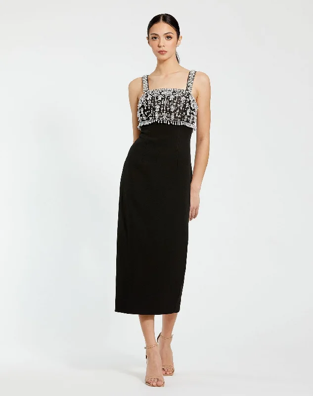 Strapless maxi dresses for a beachside vacation Strapless maxi dresses for a beachside vacation Mac Duggal 2226 Beaded Formal Prom Midi Dress