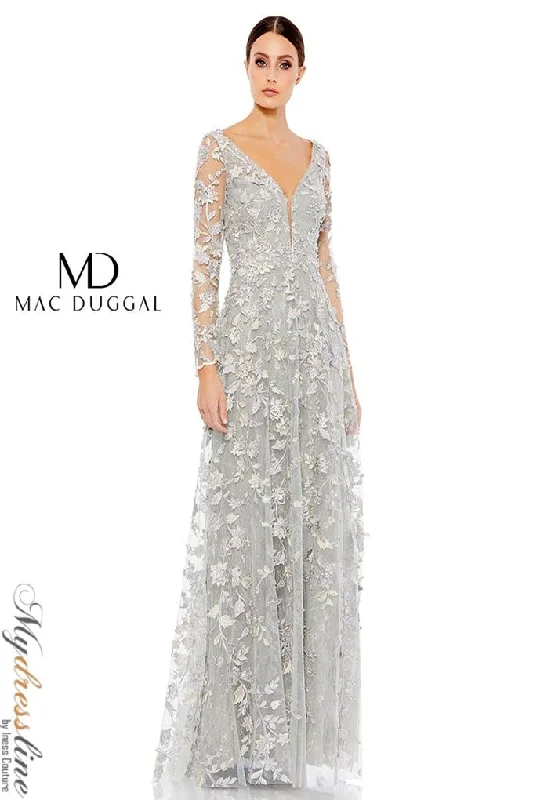 A - line formal dresses with beaded lace appliques for formal eventsMac Duggal 67483 A - line formal dresses with beaded lace appliques for formal eventsMac Duggal 67483
