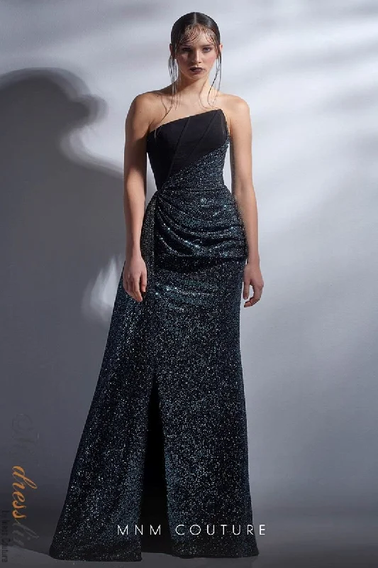 Tea - length formal dresses with lace trim for a semi - formal promMNM Couture G1251 Tea - length formal dresses with lace trim for a semi - formal promMNM Couture G1251