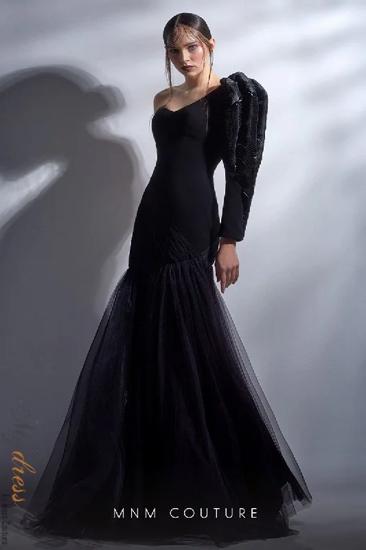Prom dresses with ruched bodices and organza sleeves for a romantic lookMNM Couture G1276 Prom dresses with ruched bodices and organza sleeves for a romantic lookMNM Couture G1276