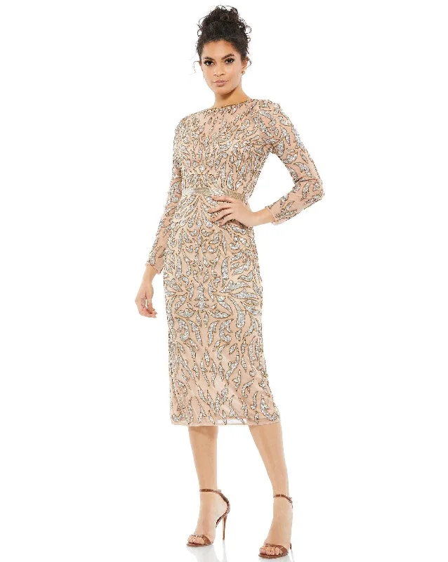 Mini cocktail dresses with a ruffled hem and a solid colorMocha 8 Mac Duggal 5521 Long Sleeve Beaded Cocktail Dress Sale Mini cocktail dresses with a ruffled hem and a solid colorMocha 8 Mac Duggal 5521 Long Sleeve Beaded Cocktail Dress Sale