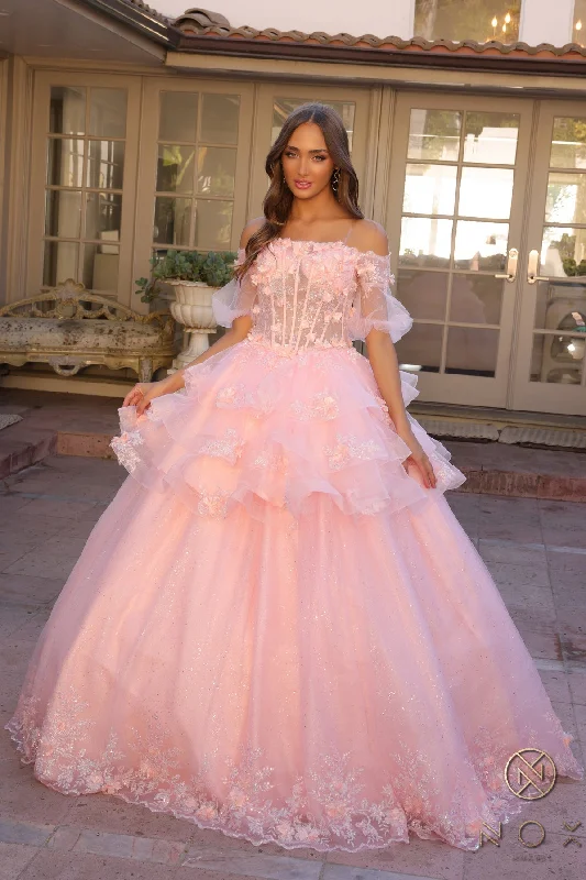 Cocktail dresses with a wrap - around style and a belted waistNox Anabel H1360 Glittered Long Formal Prom Ballgown Cocktail dresses with a wrap - around style and a belted waistNox Anabel H1360 Glittered Long Formal Prom Ballgown