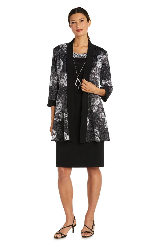 Metallic cocktail dresses with a halter neck for a glamorous occasionR&M Richards 9203 Printed Short Jacket Dress Metallic cocktail dresses with a halter neck for a glamorous occasionR&M Richards 9203 Printed Short Jacket Dress