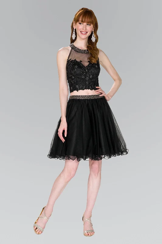 Asymmetric - hem cocktail dresses in a bold color for a fashion - forward lookTwo Piece Short Beaded Cocktail Dress Asymmetric - hem cocktail dresses in a bold color for a fashion - forward lookTwo Piece Short Beaded Cocktail Dress