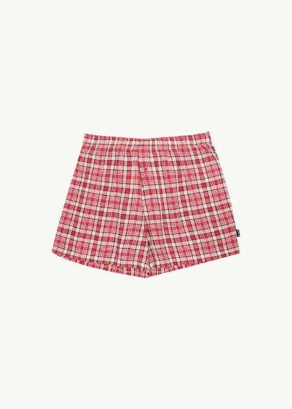 Solid Color Women Shorts in Bright Hues for a Bold StatementAFENDS Mens Check Out - Boxer Brief One Pack - Red Check Solid Color Women Shorts in Bright Hues for a Bold StatementAFENDS Mens Check Out - Boxer Brief One Pack - Red Check
