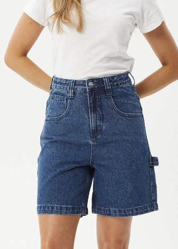 High - Waisted Women Shorts for a Retro and Flattering LookAFENDS Womens Emilie - Denim Workwear Short - Authentic Blue High - Waisted Women Shorts for a Retro and Flattering LookAFENDS Womens Emilie - Denim Workwear Short - Authentic Blue