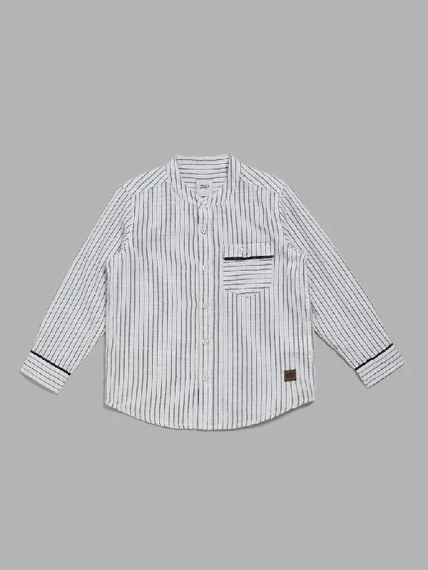 Linen Women Shorts for Breathable Comfort in Hot WeatherHOP Kids Off White Striped Shirt Linen Women Shorts for Breathable Comfort in Hot WeatherHOP Kids Off White Striped Shirt