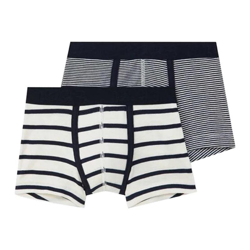 Twill Women Shorts with a Smooth Texture and DurabilityPetit Bateau Boxers 2-pack White/Navy Stripes Twill Women Shorts with a Smooth Texture and DurabilityPetit Bateau Boxers 2-pack White/Navy Stripes