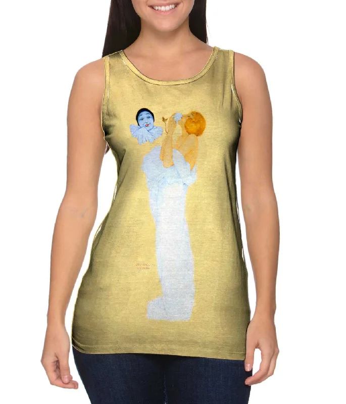 Women's Button - Down Tank Tops in Striped PatternsRaphael Kirchner - "Pierrots Dream" Women's Button - Down Tank Tops in Striped PatternsRaphael Kirchner - "Pierrots Dream"