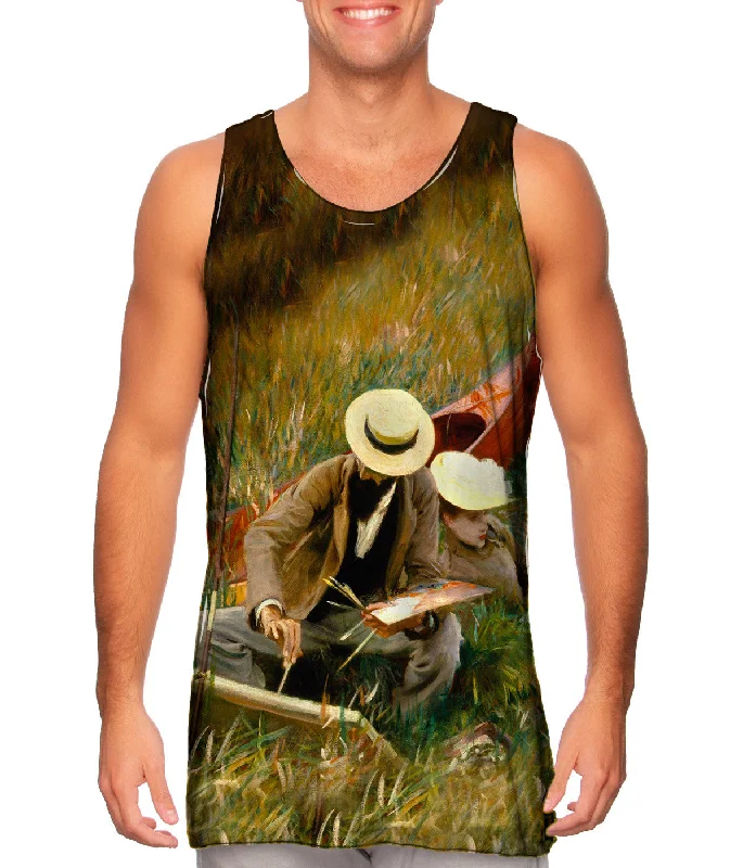 Plus Size Women's Side - Slit Tank Tops in Metallic ShadesSargent -"Outdoors Study" (1889) Plus Size Women's Side - Slit Tank Tops in Metallic ShadesSargent -"Outdoors Study" (1889)