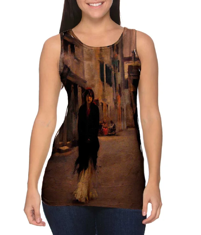 Plunge Neck Women's Seamless Tank Tops for a Smooth FitSargent -"Street in Venice II" (1882) Plunge Neck Women's Seamless Tank Tops for a Smooth FitSargent -"Street in Venice II" (1882)