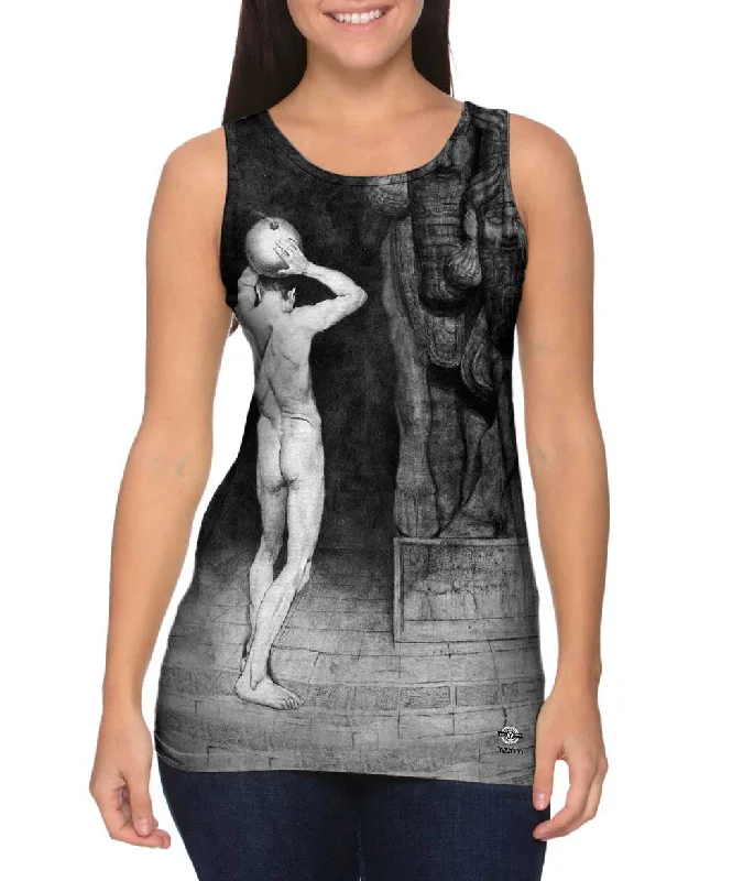 Plus Size Women's Ruffled Hem Tank Tops with Floral PrintsSascha Schneider - "The Anarchist" Plus Size Women's Ruffled Hem Tank Tops with Floral PrintsSascha Schneider - "The Anarchist"