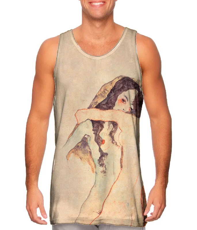 Plus Size Women's Embroidered Tank Tops in Boho StylesSchiele -"Duo Nude Women" (1911) Plus Size Women's Embroidered Tank Tops in Boho StylesSchiele -"Duo Nude Women" (1911)