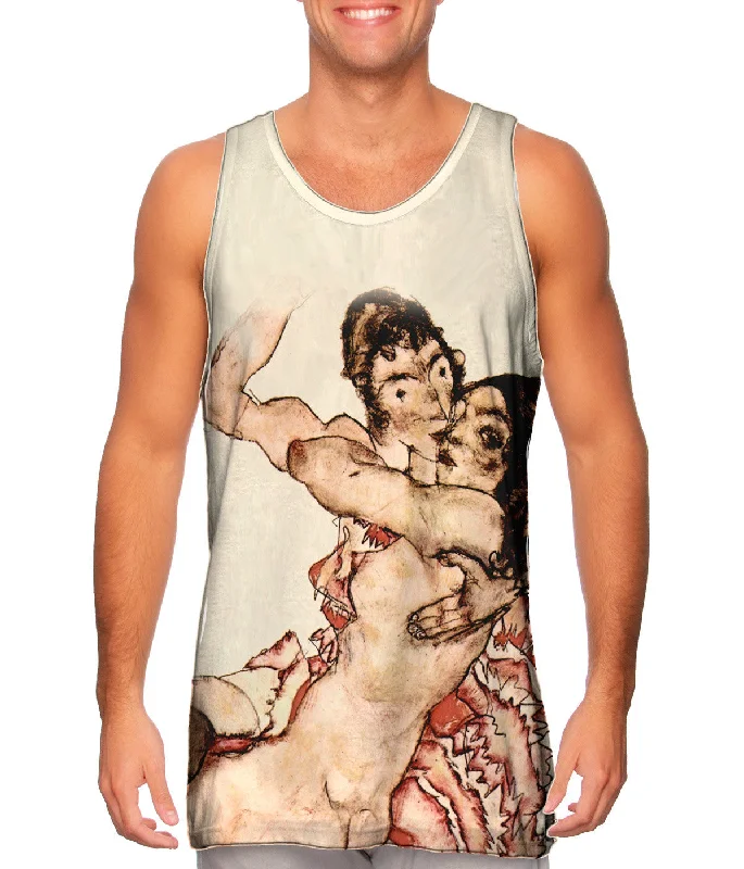 Plus Size Women's Puff - Sleeve Tank Tops in Pastel HuesSchiele -"Nude Women" (1915) Plus Size Women's Puff - Sleeve Tank Tops in Pastel HuesSchiele -"Nude Women" (1915)