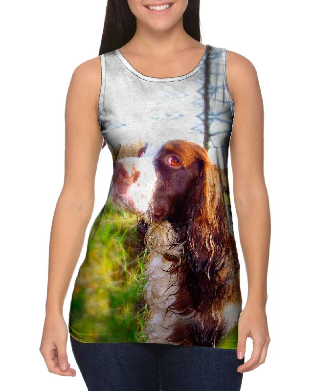 Square Neck Women's Organic Cotton Tank Tops in Earth TonesScruffy Haired Cocker Spaniel Square Neck Women's Organic Cotton Tank Tops in Earth TonesScruffy Haired Cocker Spaniel