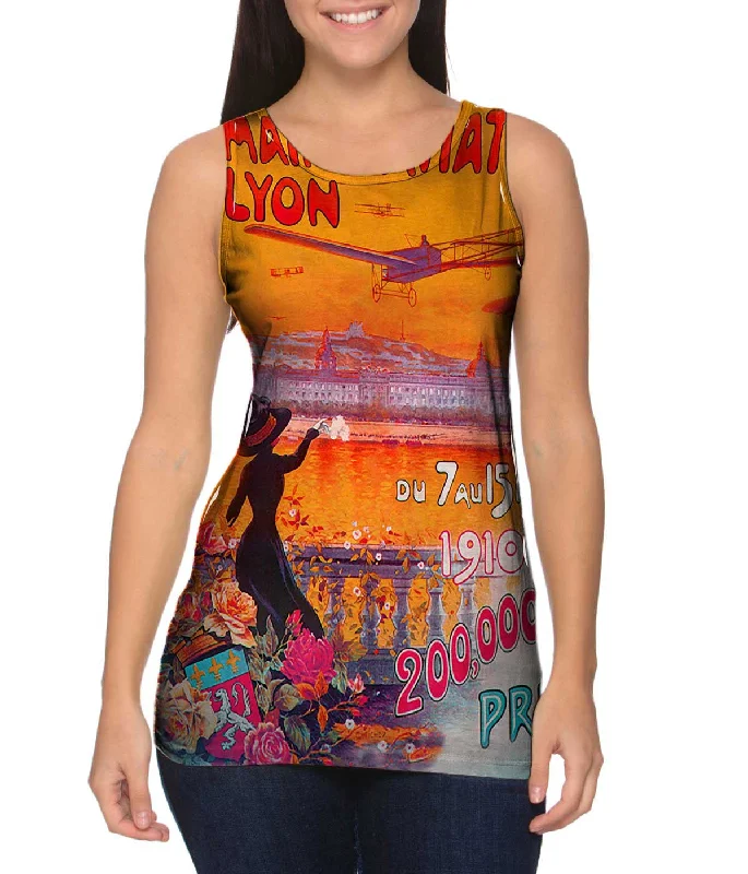 Plus Size Women's Ruffled Hem Tank Tops with Floral PrintsSemaine d Aviation de Lyon France Plus Size Women's Ruffled Hem Tank Tops with Floral PrintsSemaine d Aviation de Lyon France