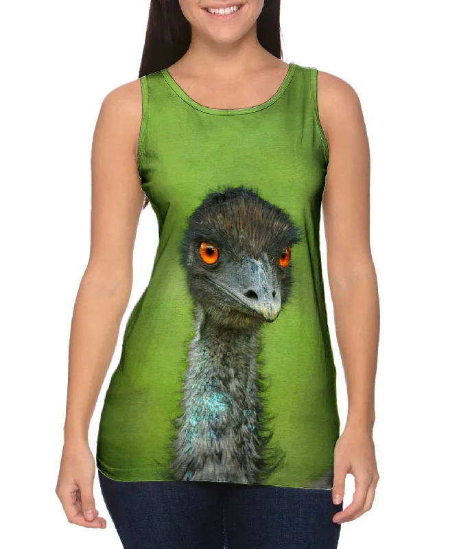Women's Cropped Tank Tops with Vintage Band LogosSerious Emu
