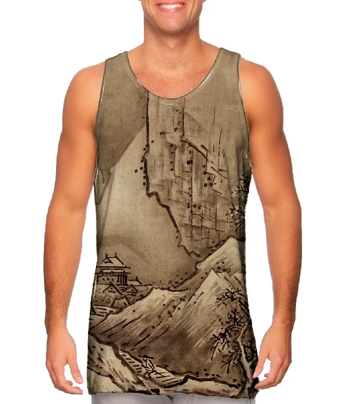 Women's Sleeveless Ribbed Tank Tops for a Trendy LookSesshu Toyo - "Winter Landscape" (1486) Women's Sleeveless Ribbed Tank Tops for a Trendy LookSesshu Toyo - "Winter Landscape" (1486)