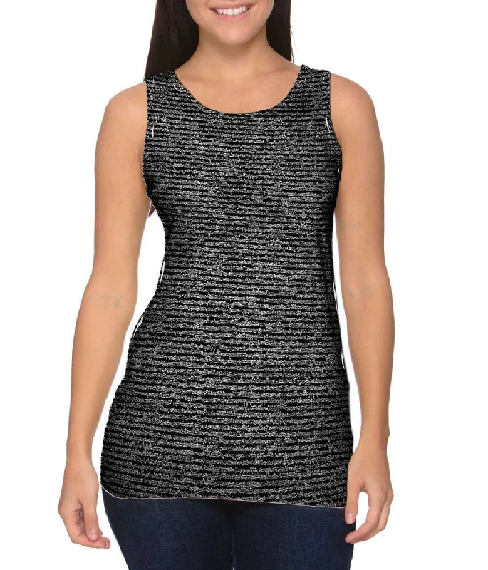 Women's Longline Tank Tops with Abstract PrintsSheet Music Notes - "Ludwig Van Beethoven" Women's Longline Tank Tops with Abstract PrintsSheet Music Notes - "Ludwig Van Beethoven"