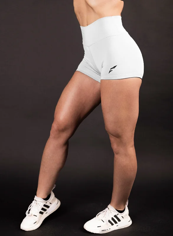 Leather Look Women Shorts for an Edgy and Chic StyleVIVID 2.0 COMPRESSION SHORTS - WHITE Leather Look Women Shorts for an Edgy and Chic StyleVIVID 2.0 COMPRESSION SHORTS - WHITE