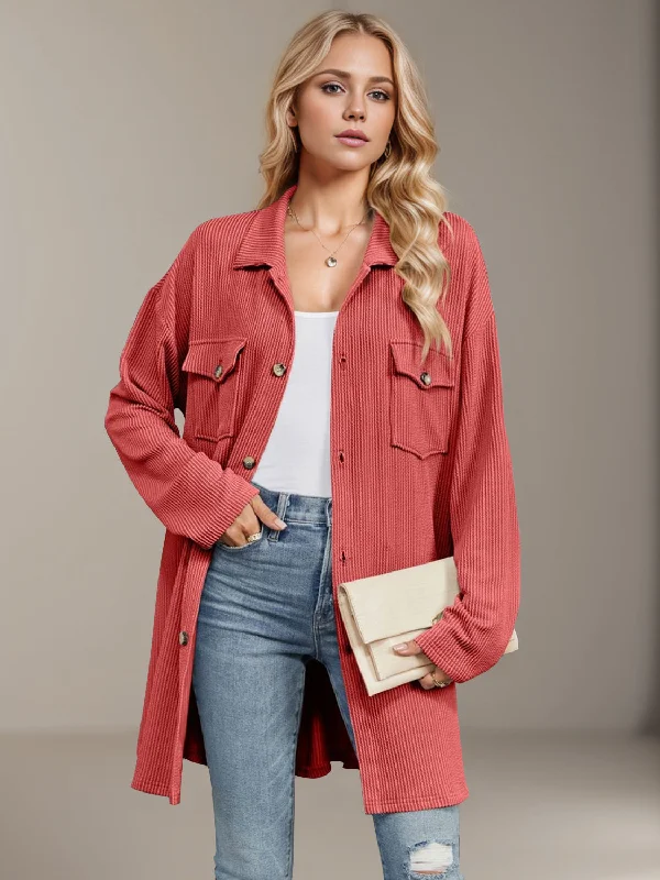 Convertible Straps Bodysuits for Multiple Styling OptionsTextured Pocketed Collared Neck Long Sleeve Shirt Convertible Straps Bodysuits for Multiple Styling OptionsTextured Pocketed Collared Neck Long Sleeve Shirt