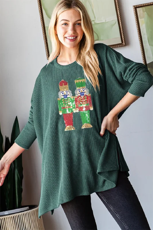 Thermal Bodysuits for Extra Warmth in WinterHeimish Sequin Nutcracker Long Sleeve Ribbed Top Thermal Bodysuits for Extra Warmth in WinterHeimish Sequin Nutcracker Long Sleeve Ribbed Top